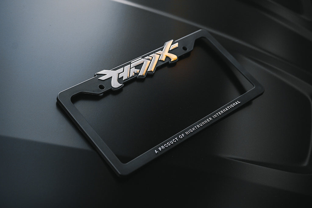 always tired v2.0 - license plate frame (black/oil slick) – triple always tired v2.0 - license plate frame (black/oil slick) – triple